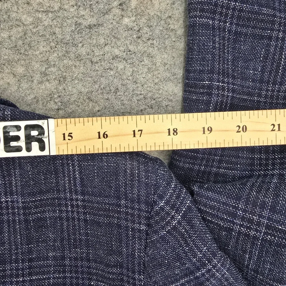 John Varvatos USA Mens Blazer 38R Blue Plaid Wool Linen Sport Coat Bond-JF